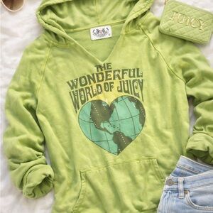 juicy hoody sz xl with rhinestones vintage cotton lightvweight